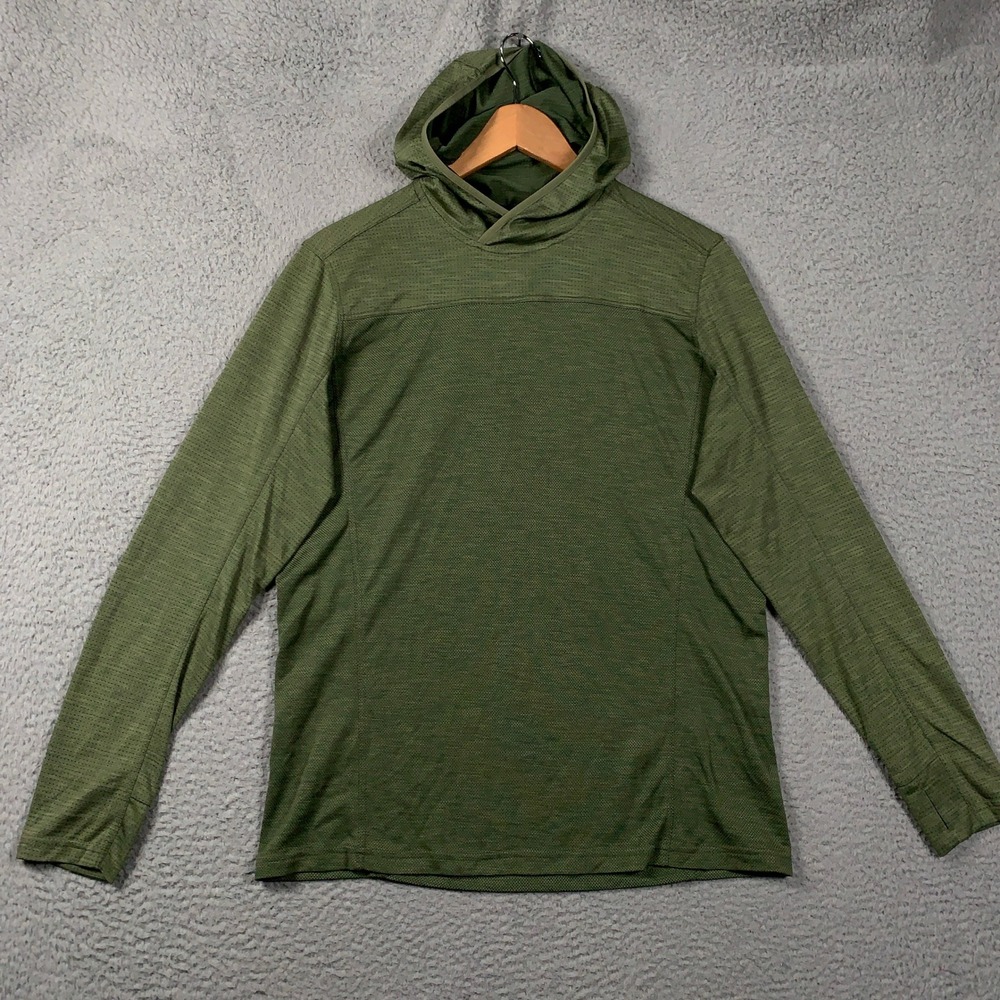 KUHL Engineered Hoody Shirt Mens Small Green Active Hiking Breathable Light